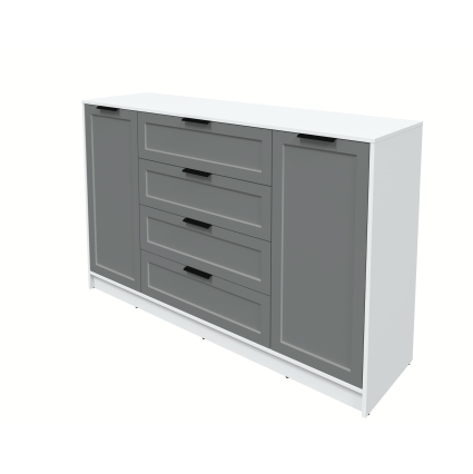 Тумба Тренд КТ-Т160 (Белый ЛДСП/ Серый ЛМДФ) Ш1600 В1020 Г451 Тумба Тренд КТ-Т160 (Белый ЛДСП/ Серый ЛМДФ) Ш1600 В1020 Г451